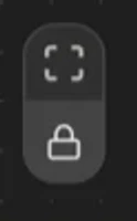 Two stacked canvas control buttons at the left edge of the Preview pane: a fit-to-view icon and a padlock.