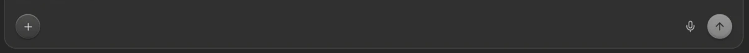 The bottom row of the chat composer: an attach button on the left, and a microphone and a send button on the right.