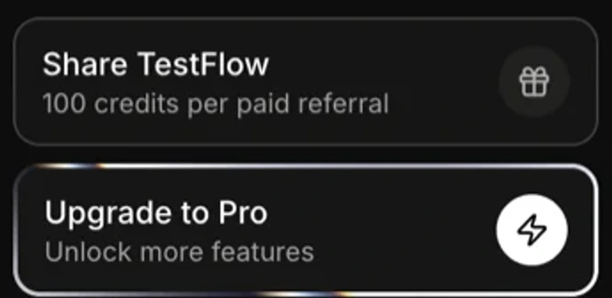 The Upgrade to Pro card at the bottom of the sidebar, reading Unlock more features.