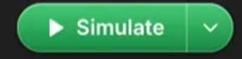 The green run split button, reading Simulate, with a chevron on its right for choosing the run mode.